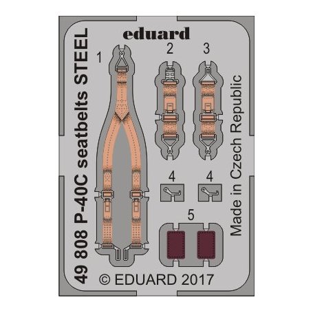 Eduard 1:48 Curtiss P-40C seatbelts STEEL BRONCO FB4006