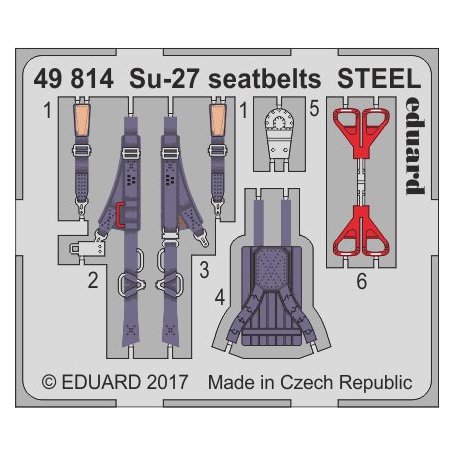 Su-27 seatbelts STEEL HOBBY BOSS 81711