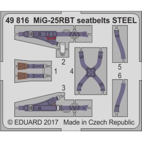 Eduard 1:48 MiG-25RBT seatbelts STEEL ICM 48901
