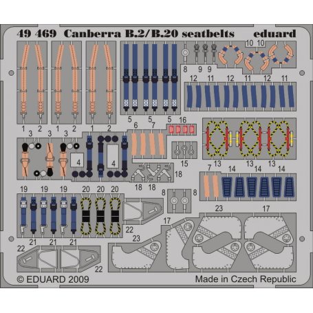 Canberra B2/B20 seatbelts AIRFIX