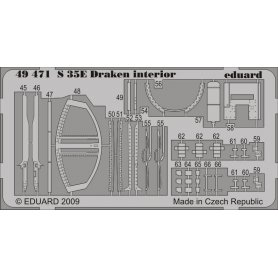 Eduard 1:48 S 35E Draken interior S.A. HASEGAWA