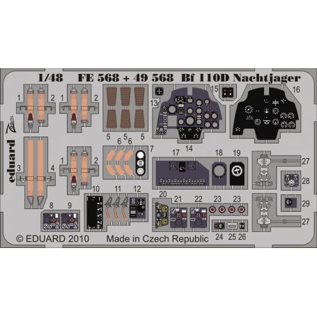 Eduard 1:48 Messerschmitt Bf-110D Nachtjager DRAGON CYBER HOBBY