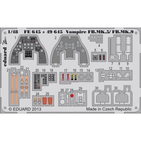 Eduard 1:48 Vampire FB.MK.5/FB.MK.9 S.A. TRUMPETER