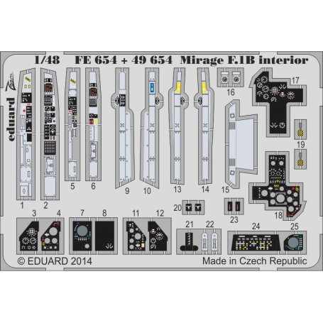 Eduard 1:48 Mirage F.1B interior S.A. Kitty Hawk