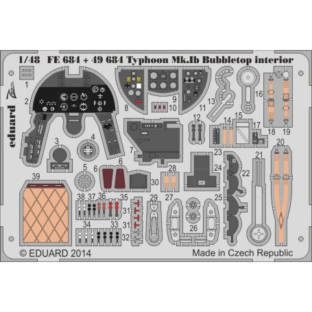 Eduard 1:48 Hawker Typhoon Mk.Ib Bubbletop Italeri/Hasegawa 2734