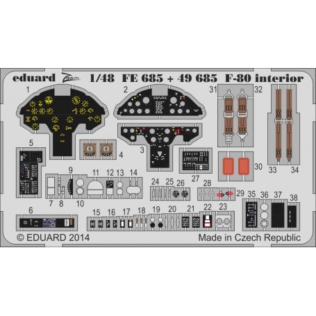 Eduard 1:48 F-80 interior S.A. Hobby Boss