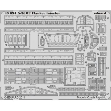 Eduard 1:48 Sukhoi S-30M-2 Flanker interior S.A. Academy