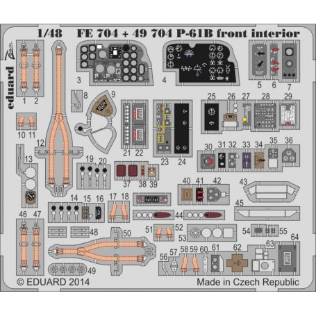 Eduard 1:48 P-61B front interior S.A. (Great Wall Hobby L4810)