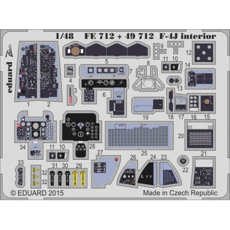 Eduard 1:48 F-4J interior S.A. Academy 12305