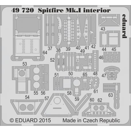 Eduard 1:48 Supermarine Spitfire Mk.I interior S.A. Airfix A05126