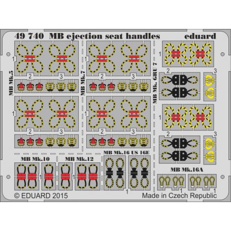 Eduard 1:48 MB ejection seat handles