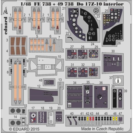 Eduard 1:48 Dornier Do-17 Z-10 interior ICM 48243