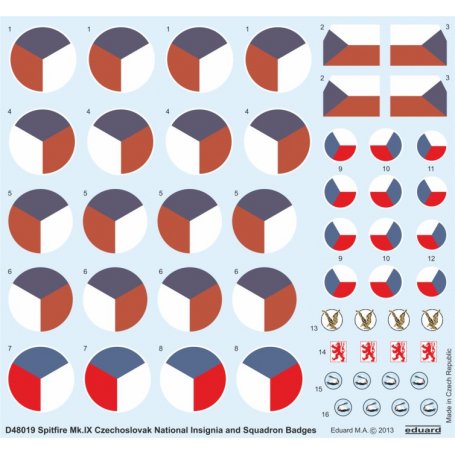 Spitfire Mk.IX Czechoslovak National Insignia and Squadron Badges