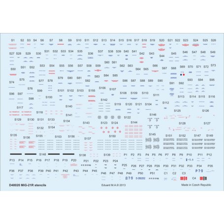 MiG-21R stencils Eduard 8237, 1187