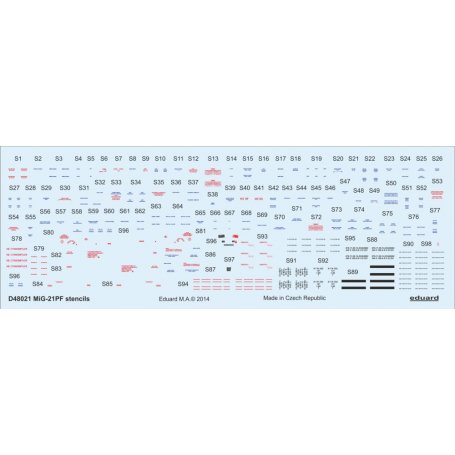 MiG-21PF stencils Eduard 8237, 1187