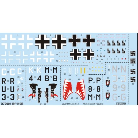 Eduard 1:48 Kalkomanie do Messerschmitt Bf 110E EDUARD