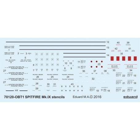 Spitfire Mk.IX stencils EDUARD 70121