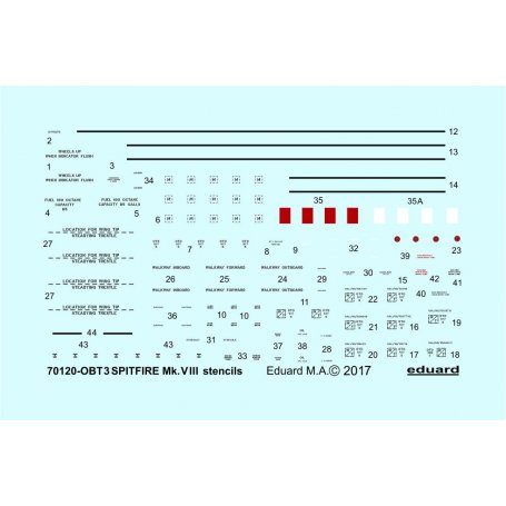 Spitfire Mk.VIII stencils EDUARD