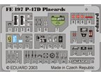 Eduard 1:48 Cockpit elements for Republic P-47D Thunderbolt 