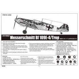 TRUMPETER 1:32 02290 MESSERSCHMITT BF 109E-4/TROP