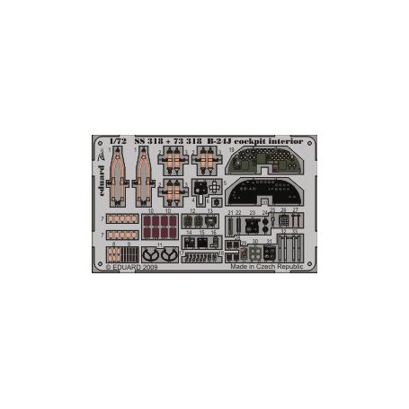 B-24J cockpit interior S.A. HASEGAWA