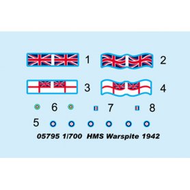 Trumpeter 1:700 HMS Warspite 1942