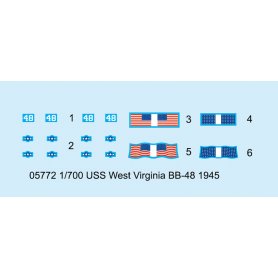 Trumpeter 1:700 05772 USS West Virginia BB-48 1945