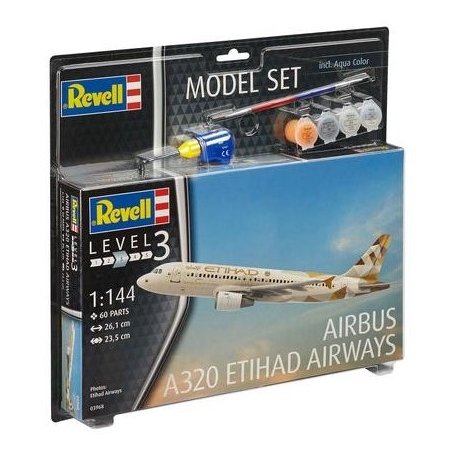 Revell 63968 1/144 Model Set Airbus A320 Etihad